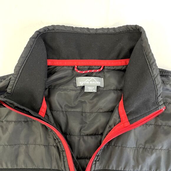 Mens Eddie Bauer 1/4 Zip Pullover Sweatshirt Jacket Size Medium Black - Picture 2 of 8